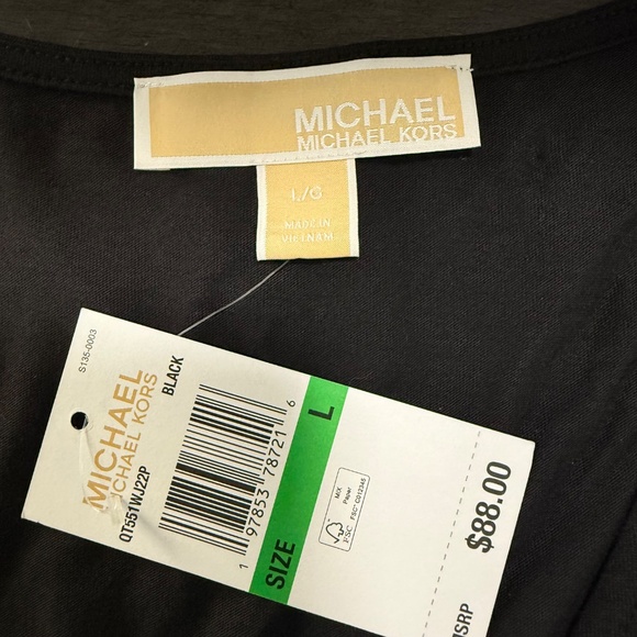 Michael Kors‎ Women’s Sleeveless Side Lace- Up Black Top Size L - Picture 7 of 8